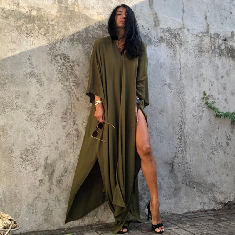 Robe midi à coupe décontractée pour les vacances