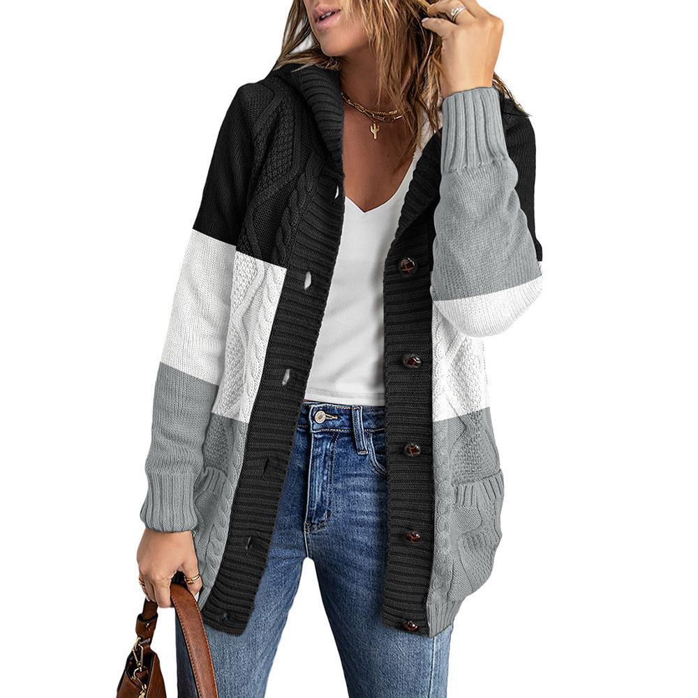 Cardigan en maille à boutons à manches longues pour femme