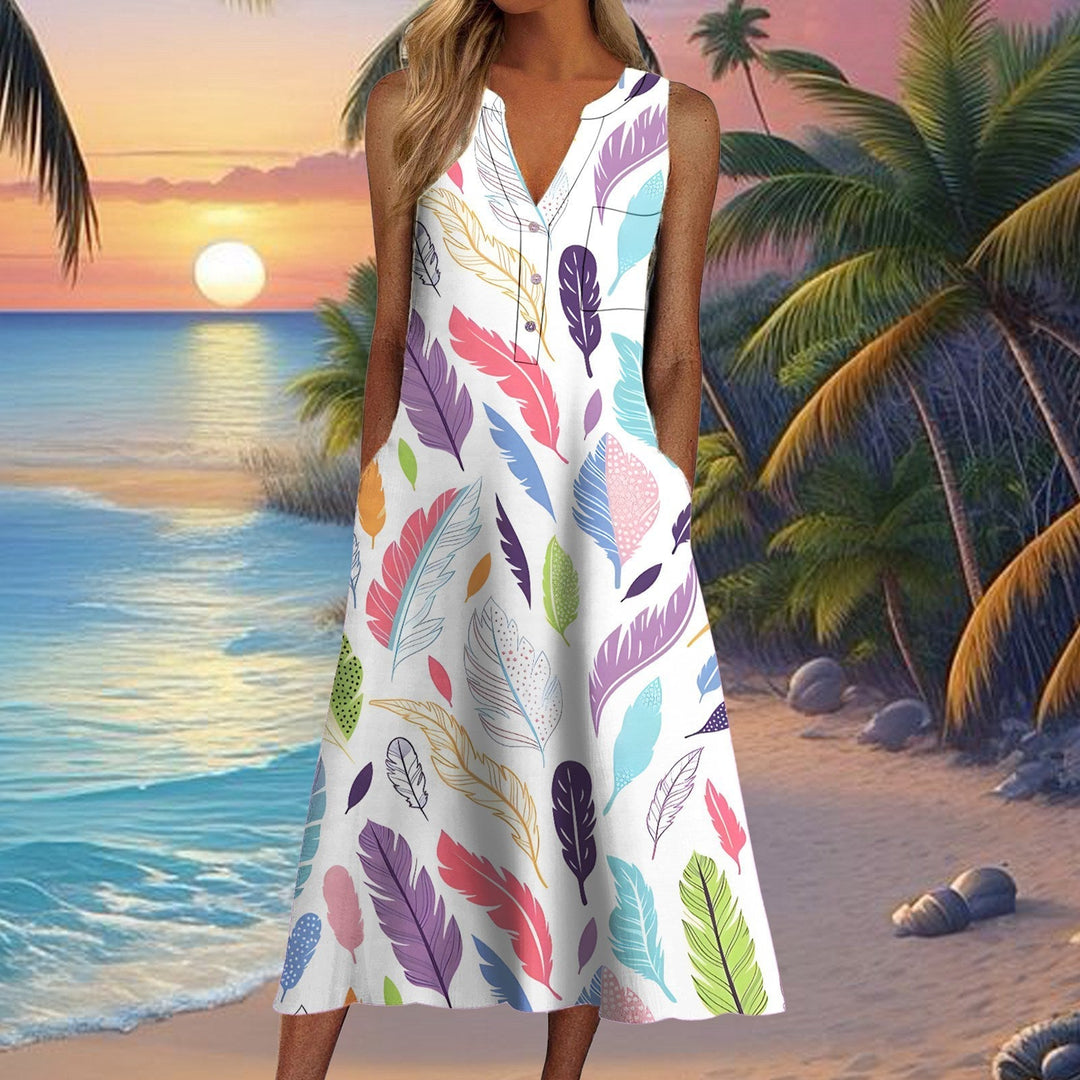 Robe à col V au style affirmé