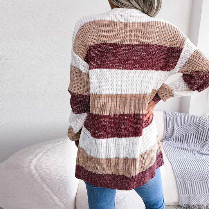 Cardigan à manches lanterne décontracté pour femmes