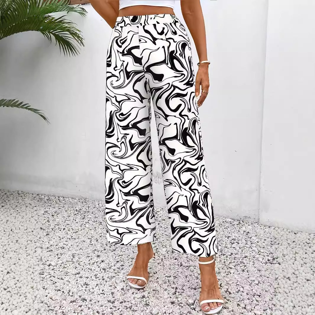 Pantalon à taille élastique Chic Marble