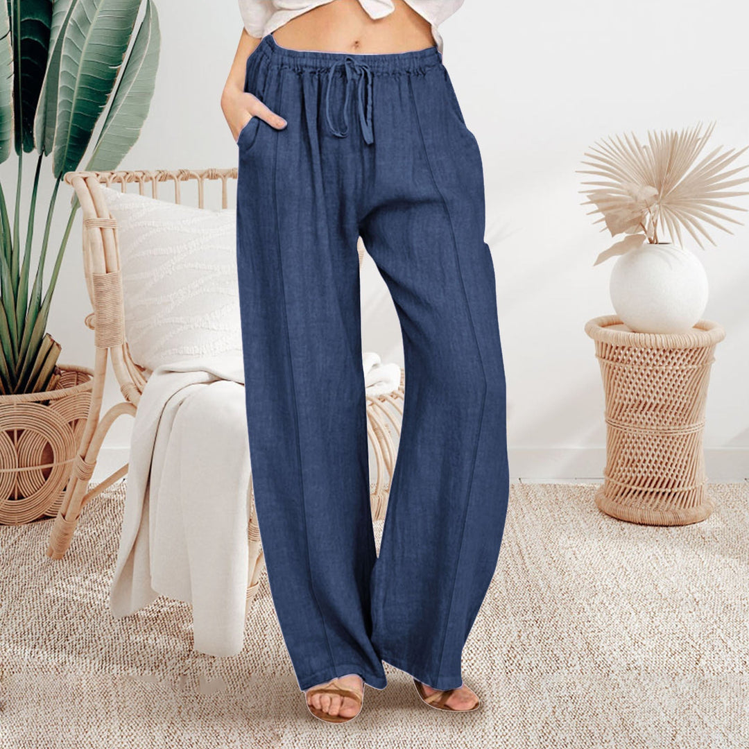 Pantalons coupe droite en Ice Silk pour femmes