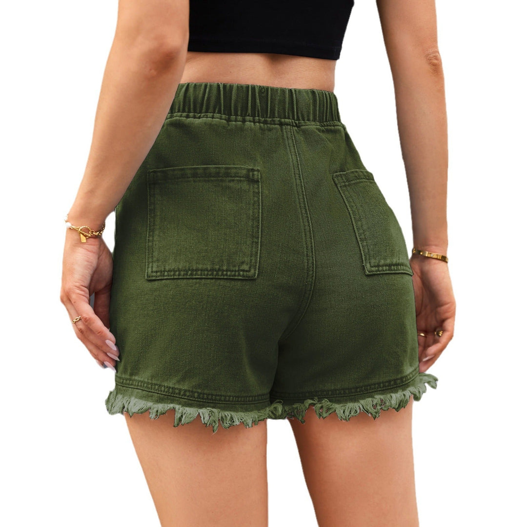 Shorts en Denim à Taille Élastique et Cordon de Serrage