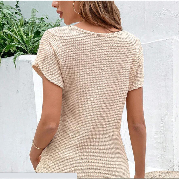 Haut en maille avec bordure en dentelle et finition douce
