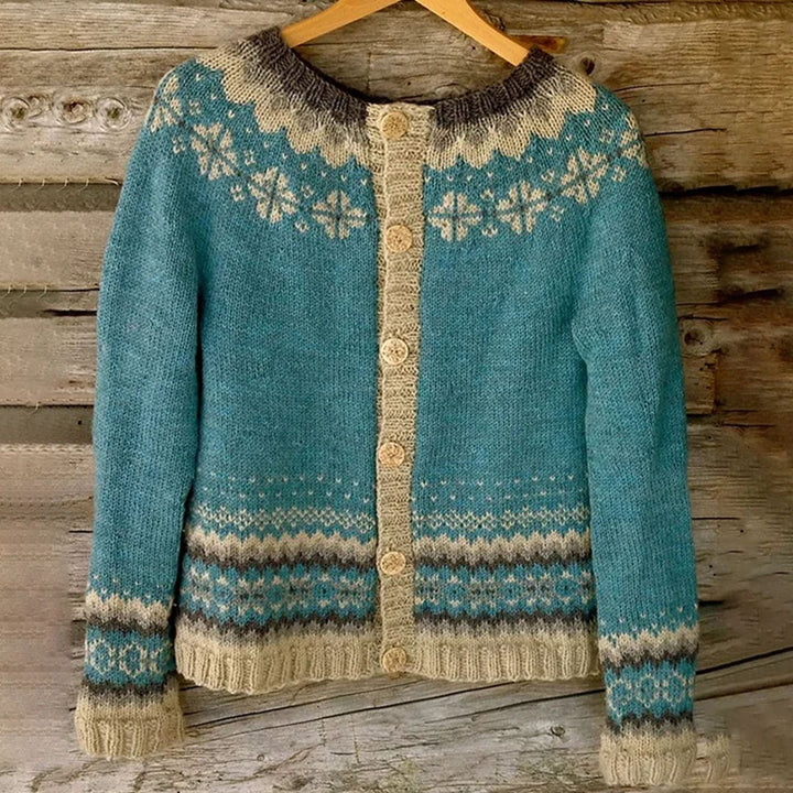 Pull rétro en maille pour femme