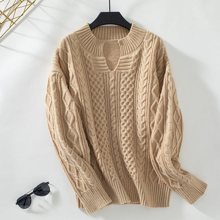 Drizzle pull‑over en maille torsadée
