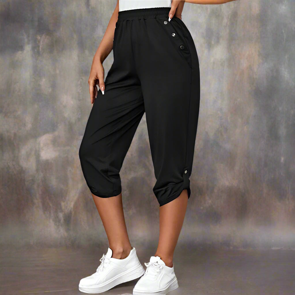 Pantalon décontracté élastique à sept points