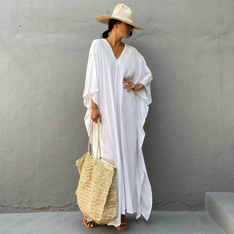 Robe midi à coupe décontractée pour les vacances