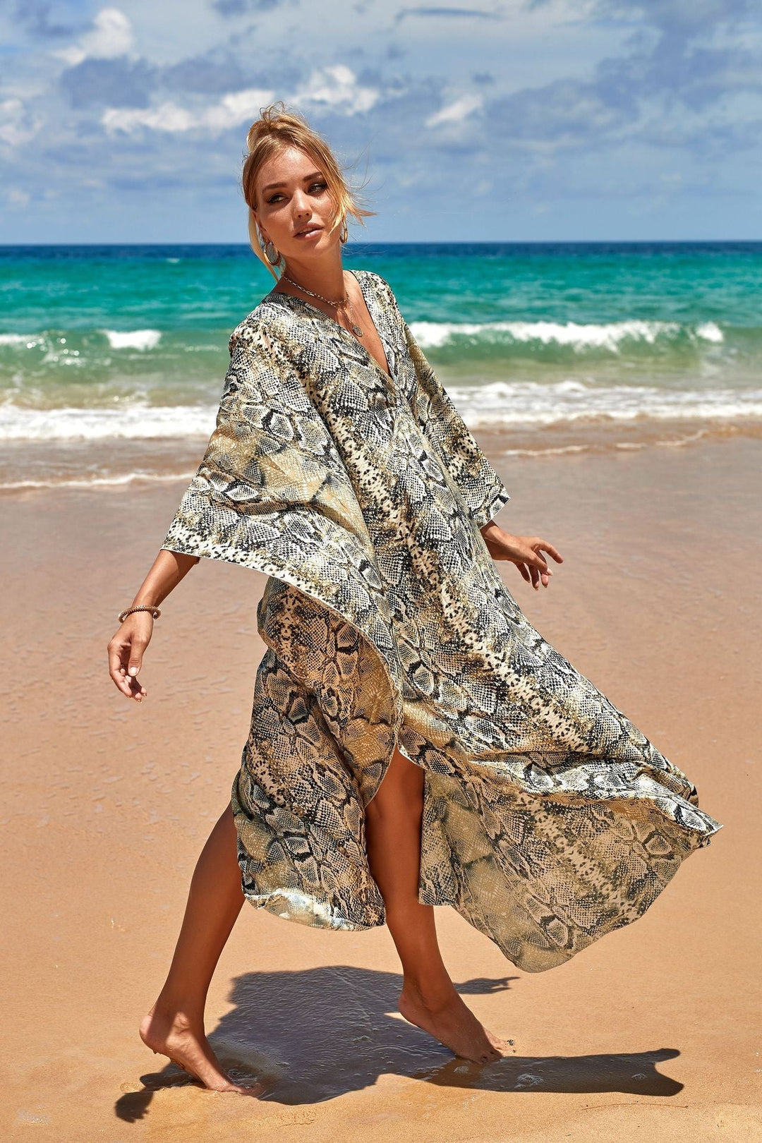 Robe Maxi Sandy Drift avec Beachy Flow