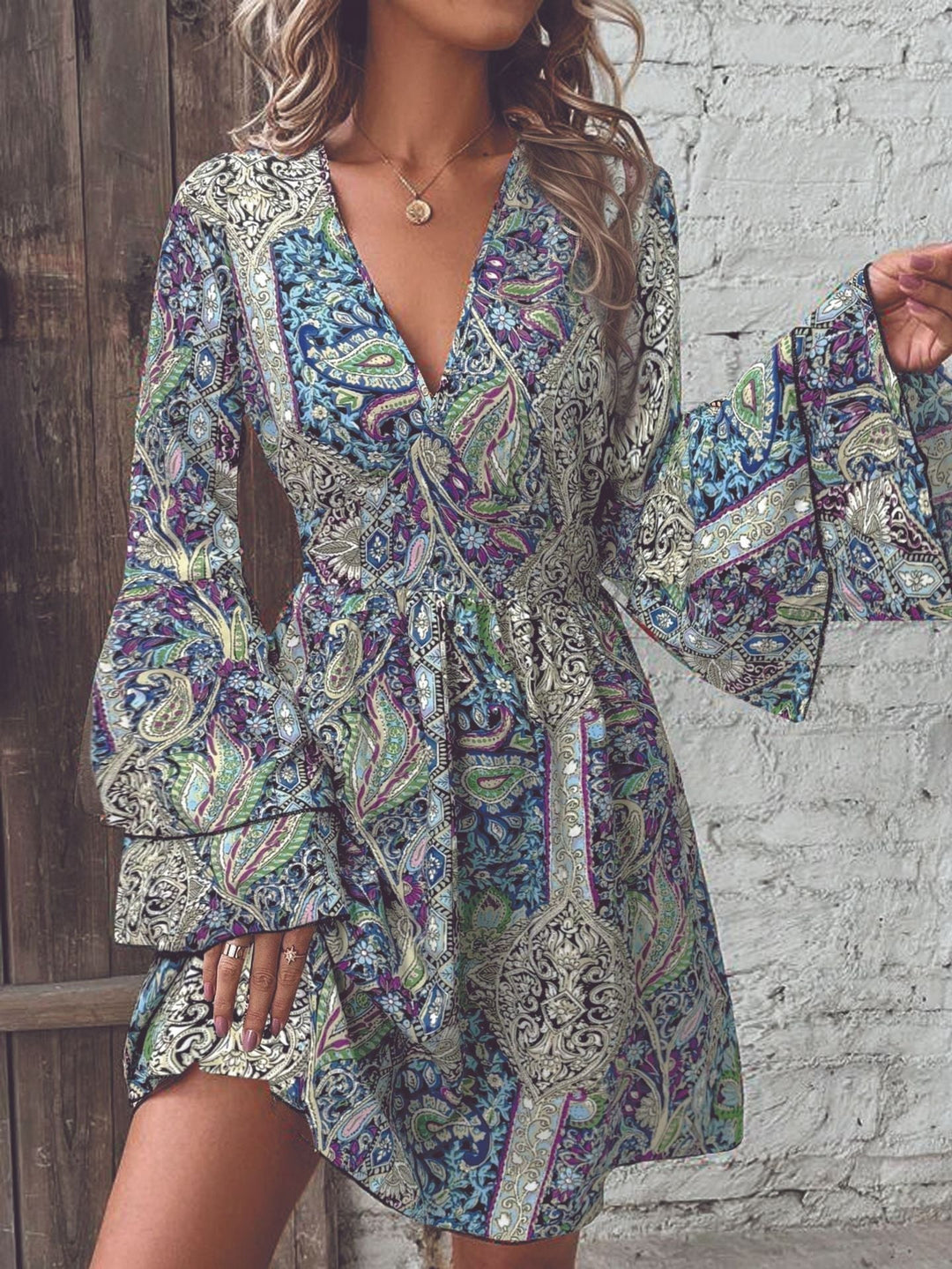 Robe évasée à imprimé vintage