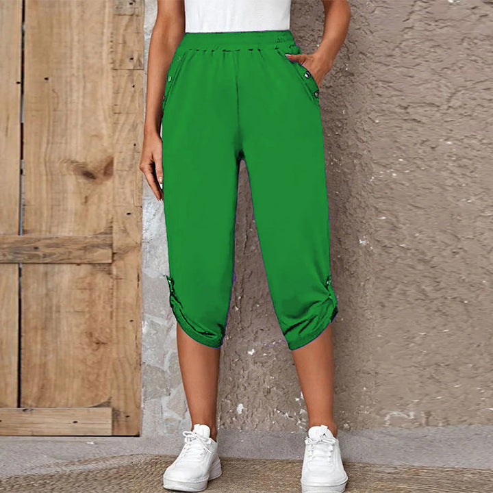 Pantalon décontracté élastique à sept points