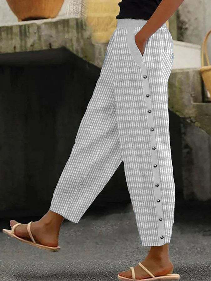 Pantalons Crop Fashion Stripe