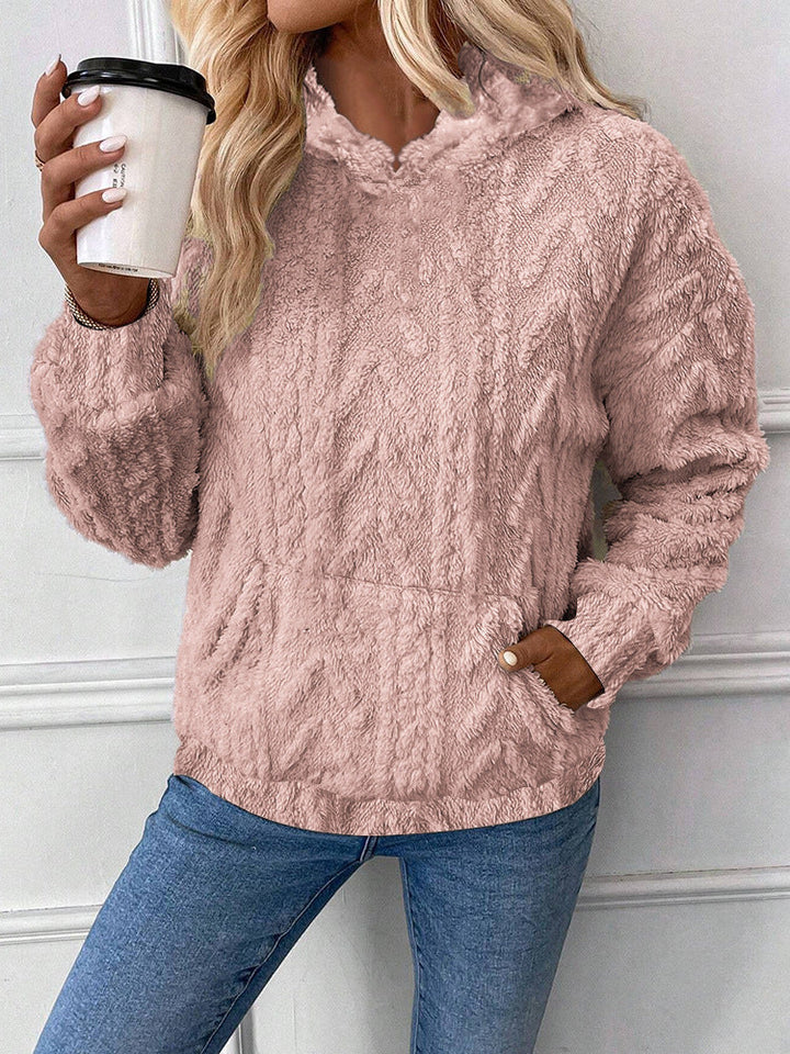 Sweat-shirt à capuche ample et moelleux pour femme