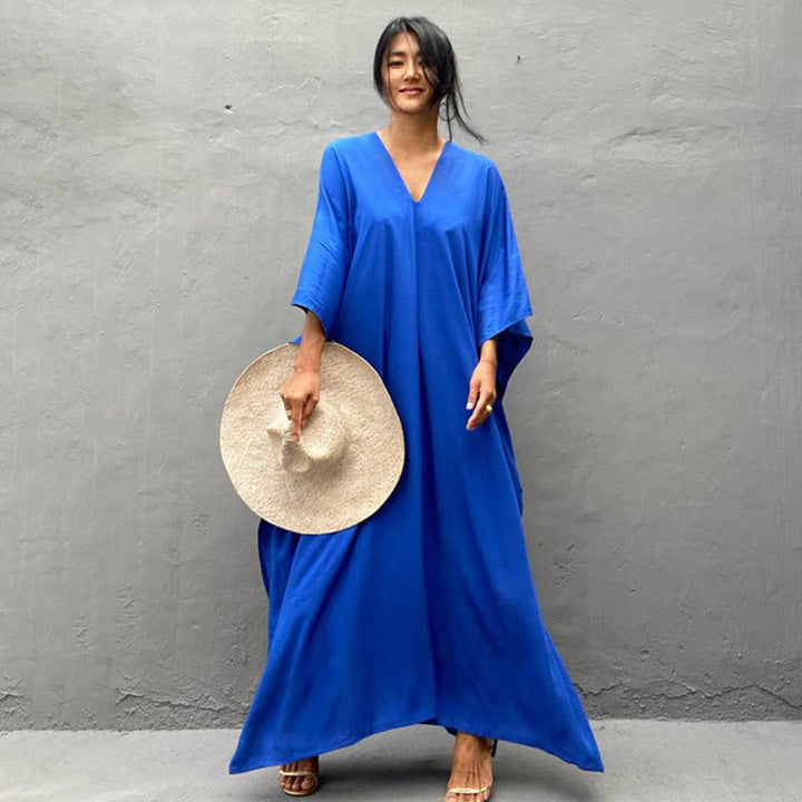 Robe midi à coupe décontractée pour les vacances