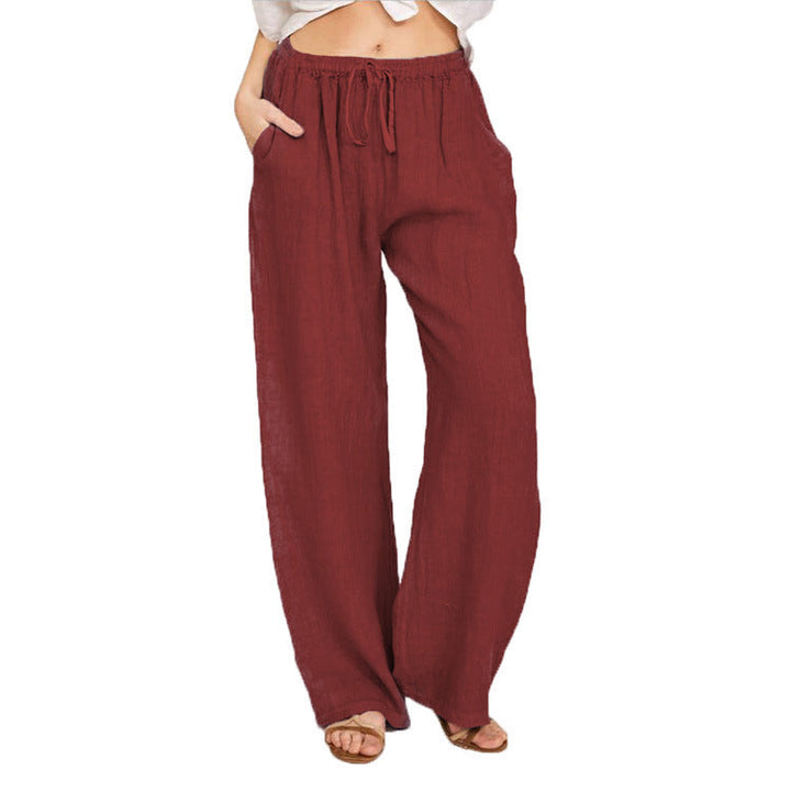 Pantalons coupe droite en Ice Silk pour femmes
