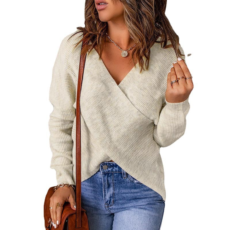 Pull à mailles croisées femme