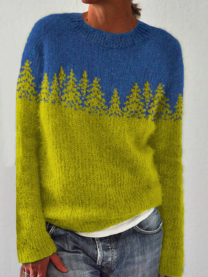 Pull épais à col rond pour femme
