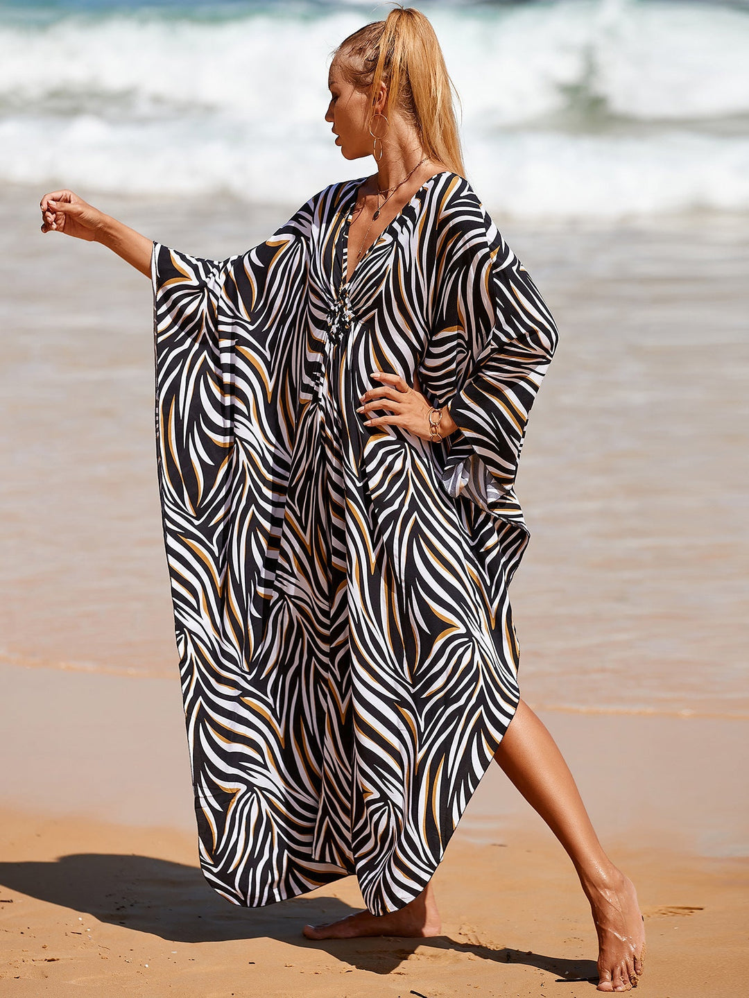 Robe en lin aérée, ton bois flotté