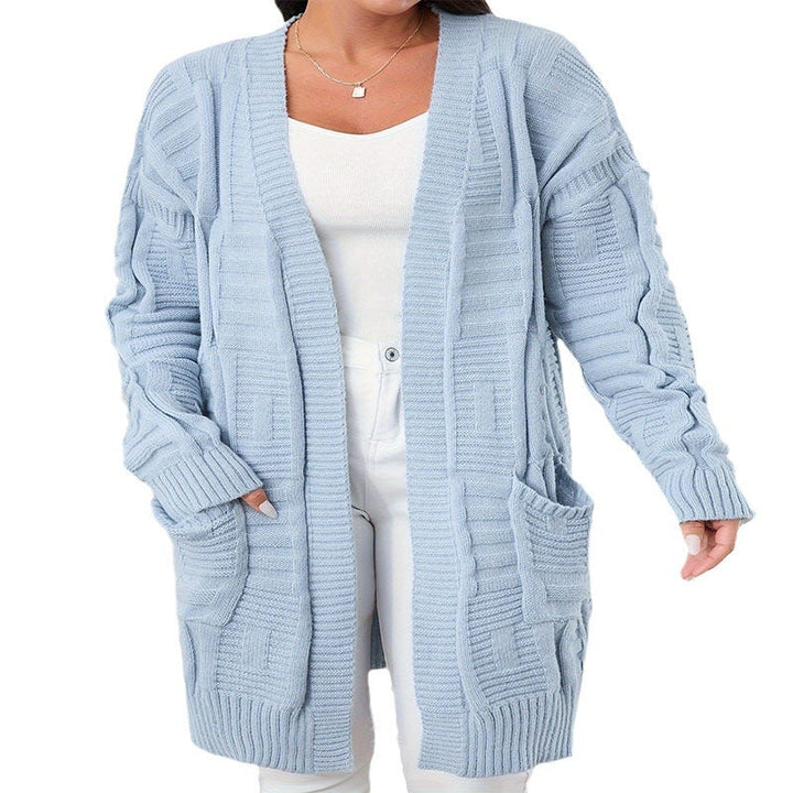 Cardigan à manches longues à ouverture frontale et poches doubles