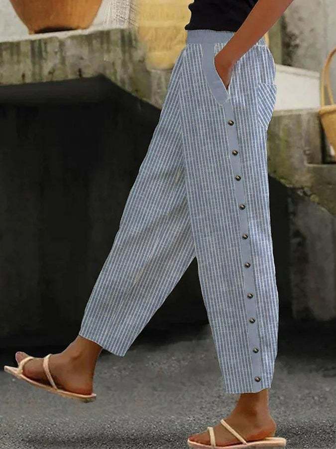 Pantalons Crop Fashion Stripe