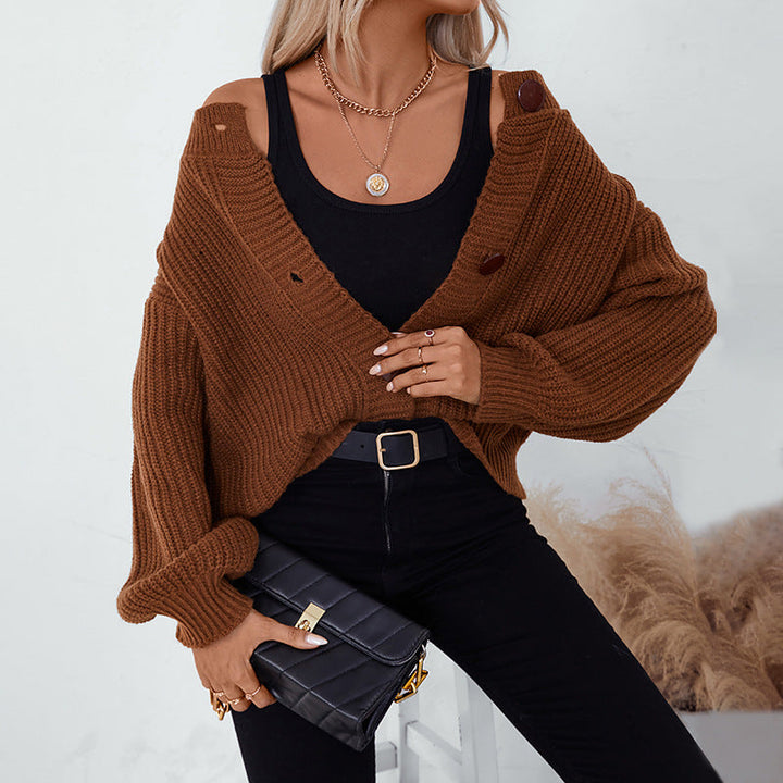Cardigan en maille boutonné pour femme