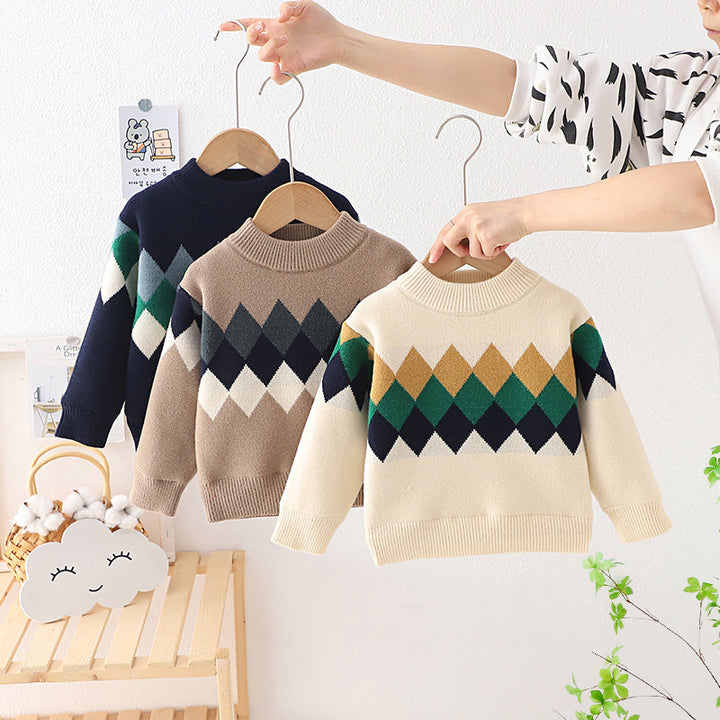 Pull enfant à carreaux
