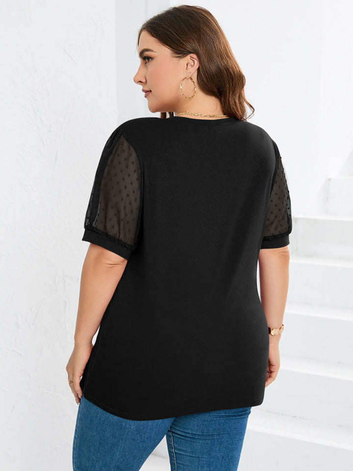 Blouse col en V manches couvre-ventre
