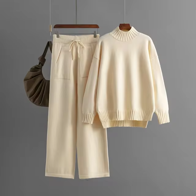 Ava™ – Pull élégant à manches longues et pantalon droit