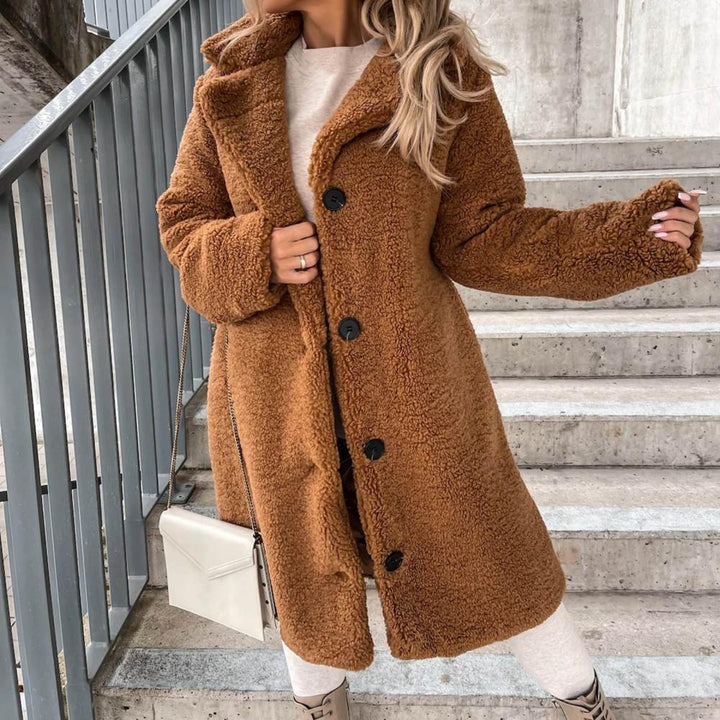 Manteau en laine long pour femme, confortable