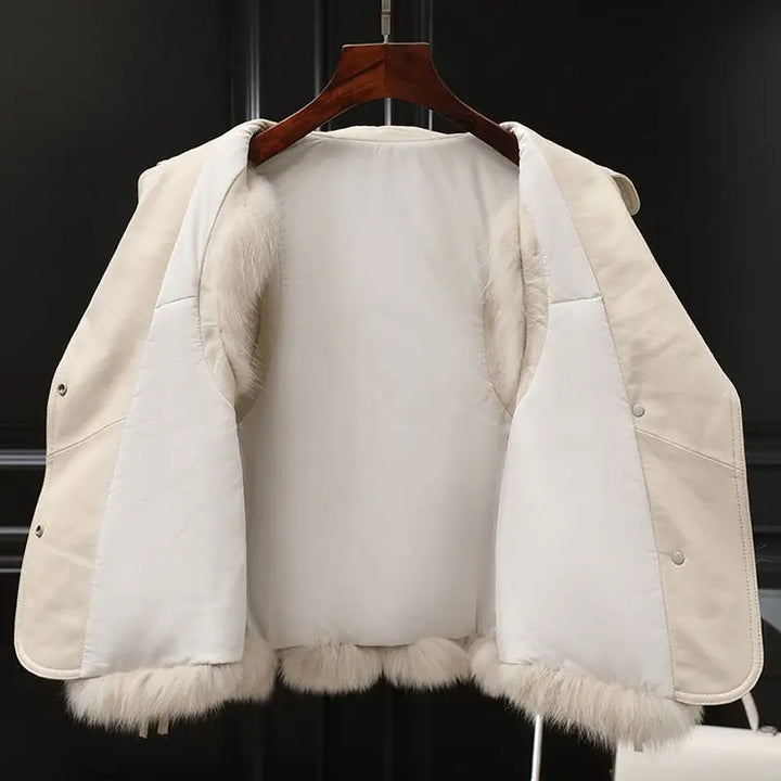 Gilet en fourrure élégant avec col superposé