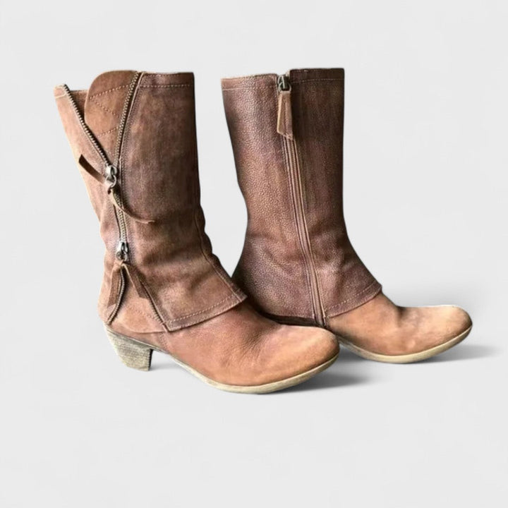 Bottes mi-mollet élégantes de style vintage