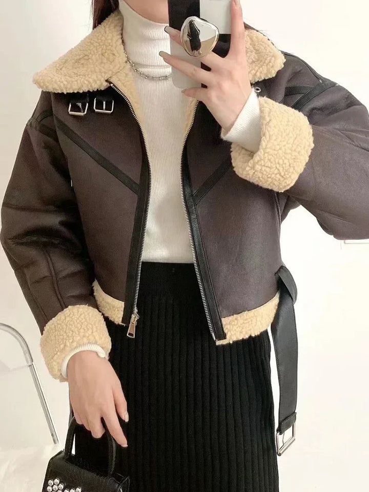 Veste en cuir Hip-Hop oversize