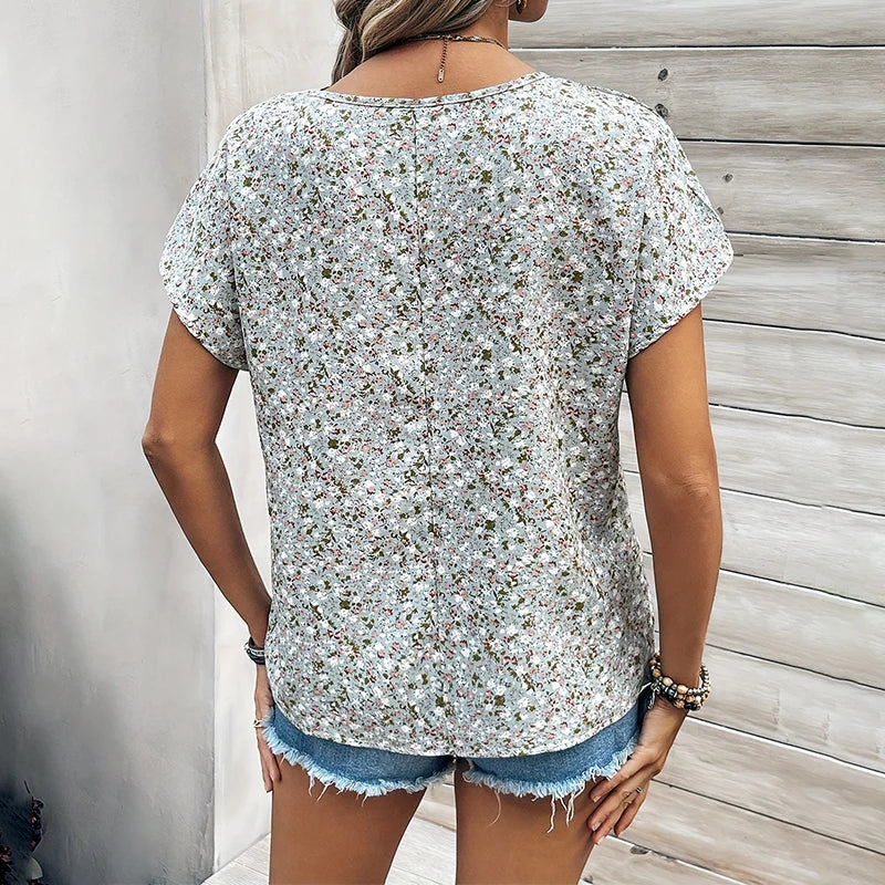 Blouse ample à motif floral