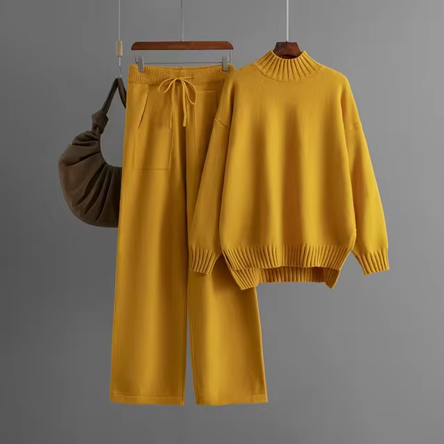 Ava™ – Pull élégant à manches longues et pantalon droit