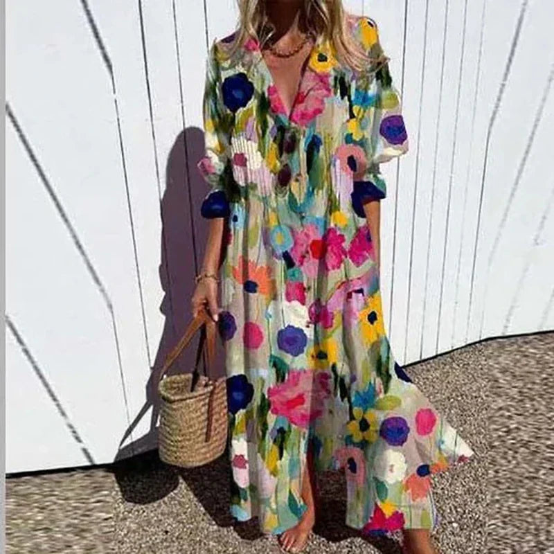 robe midi Boho à volants avec imprimé floral