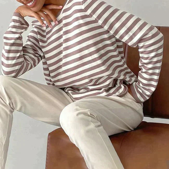 Sweatshirt à rayures pour femmes