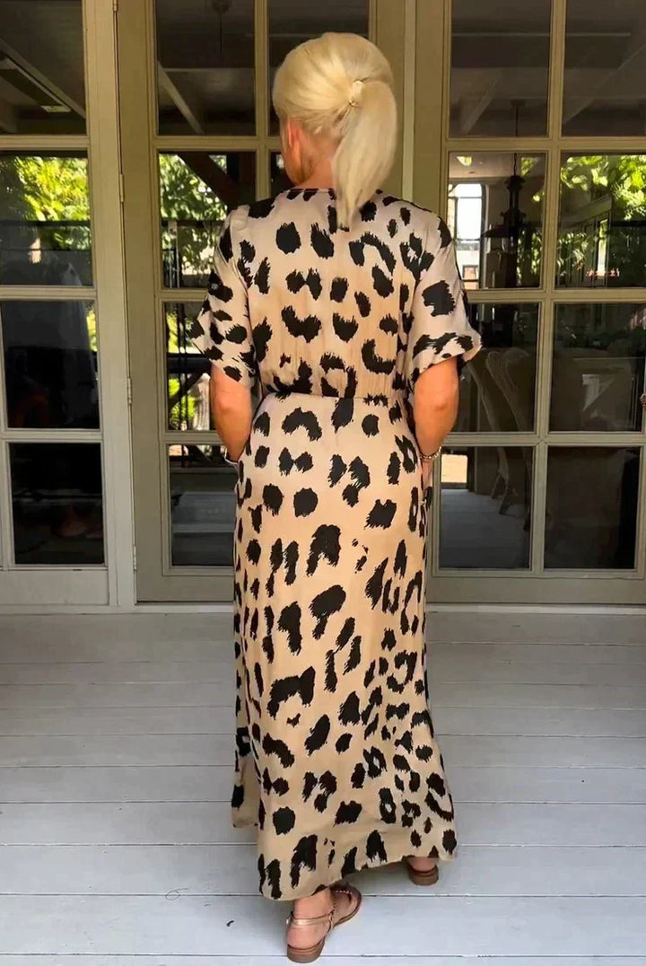 Robe Maxi élégante à imprimé Leopard Print