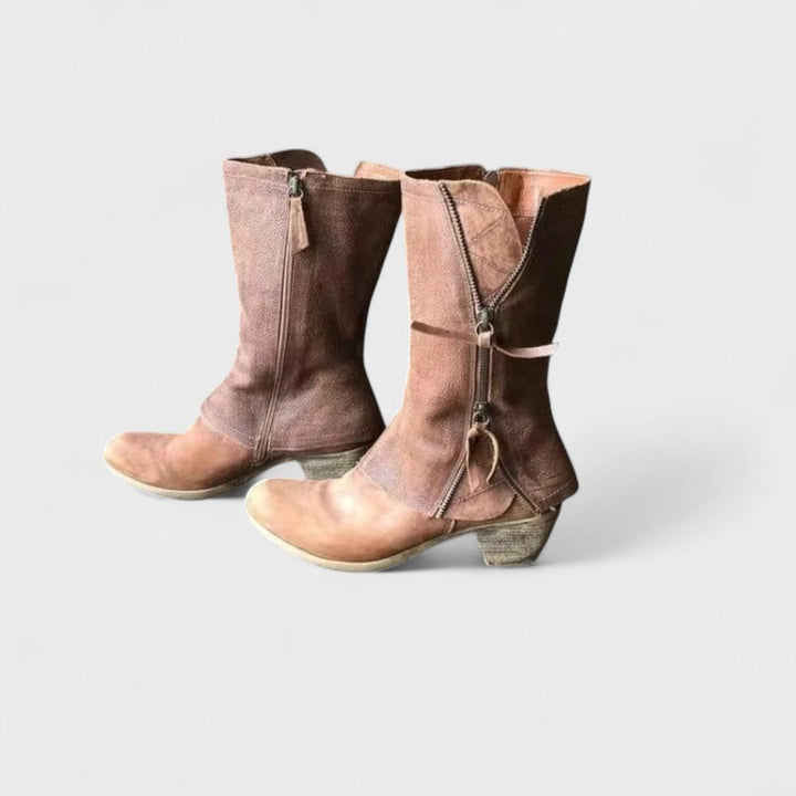 Bottes mi-mollet élégantes de style vintage