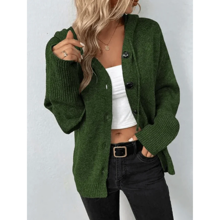 Cardigan boutonné chaud en maille pour femmes