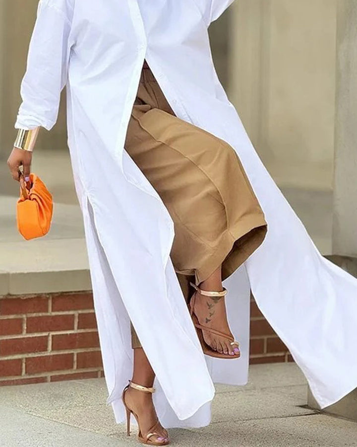 Pantalon court à taille élastique, ourlet tulipe, couleur unie