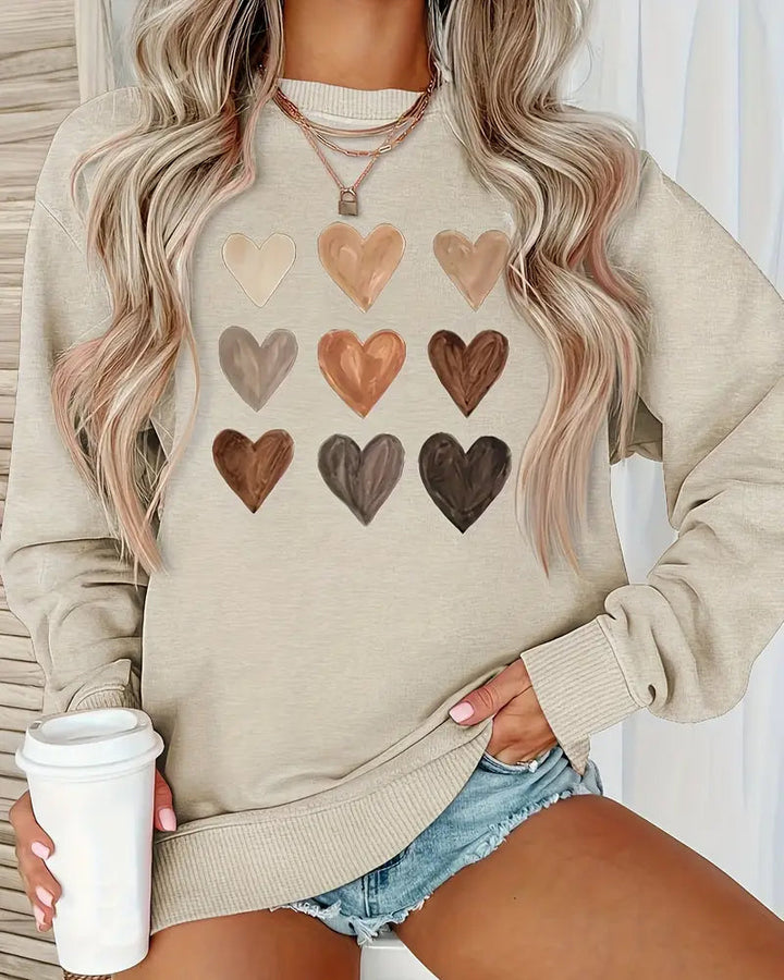 Sweat-shirt à cœurs colorés
