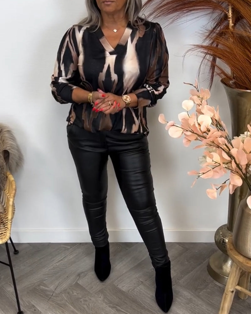 Blouse à revers contrasté