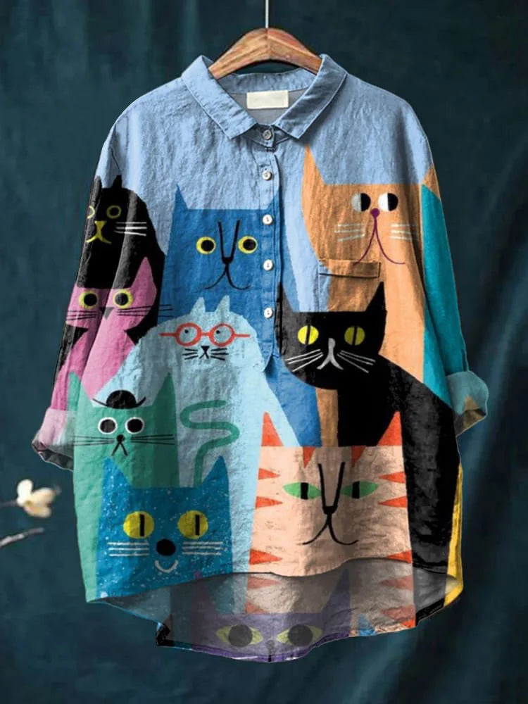 T-shirt fantaisiste avec un chat et une illustration de banjo