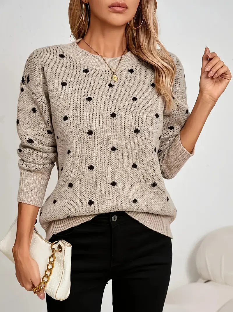 Pull confortable à col rond pour femme