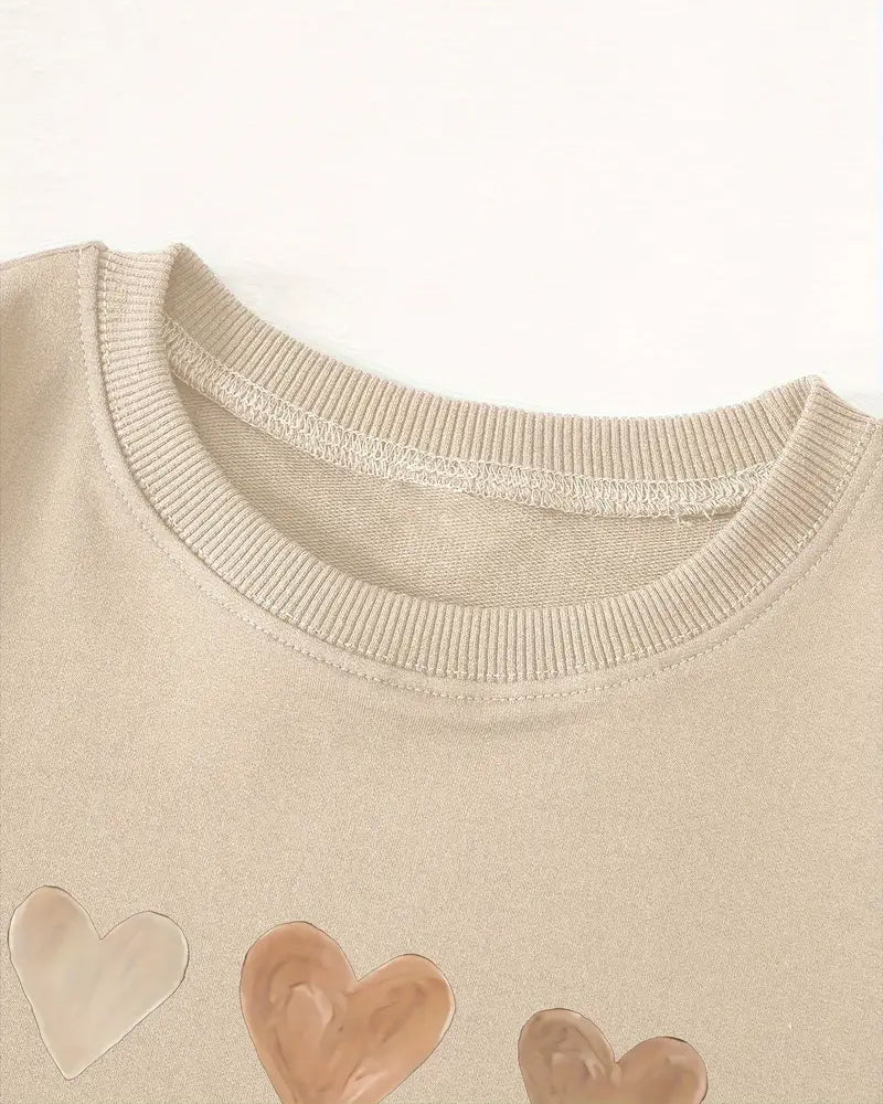 Sweat-shirt à cœurs colorés