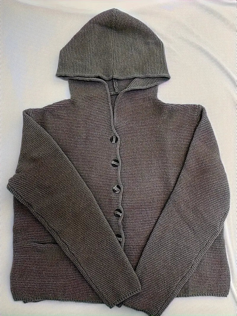 Cardigan élégant à manches longues et à capuche