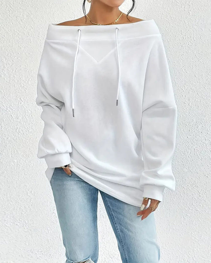 Sweatshirt à la mode couleur unie
