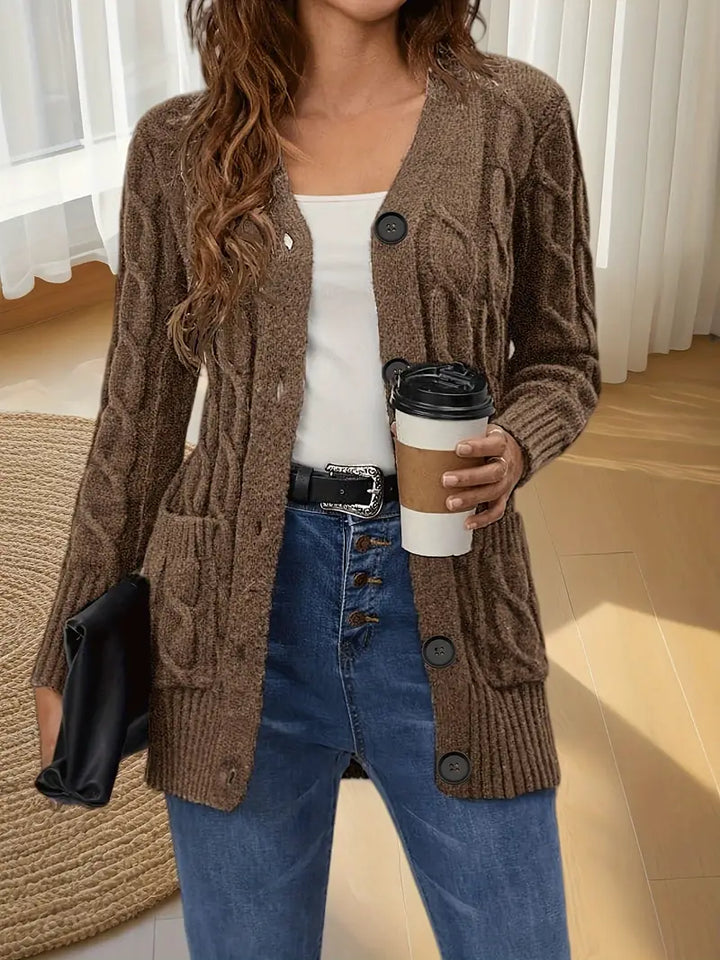 Cardigan élégant à col V pour femme