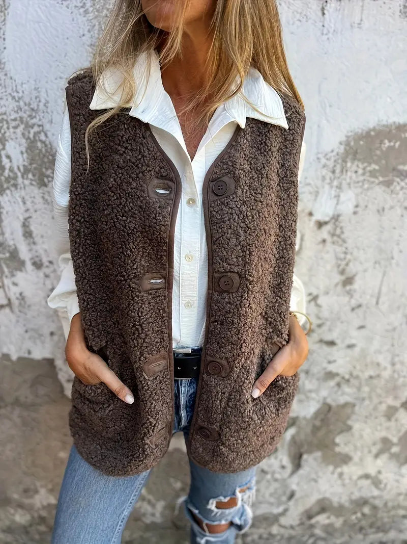 Veste sans manches décontractée pour femme
