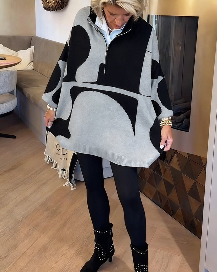 Pull tendance à col montant et demi-zip